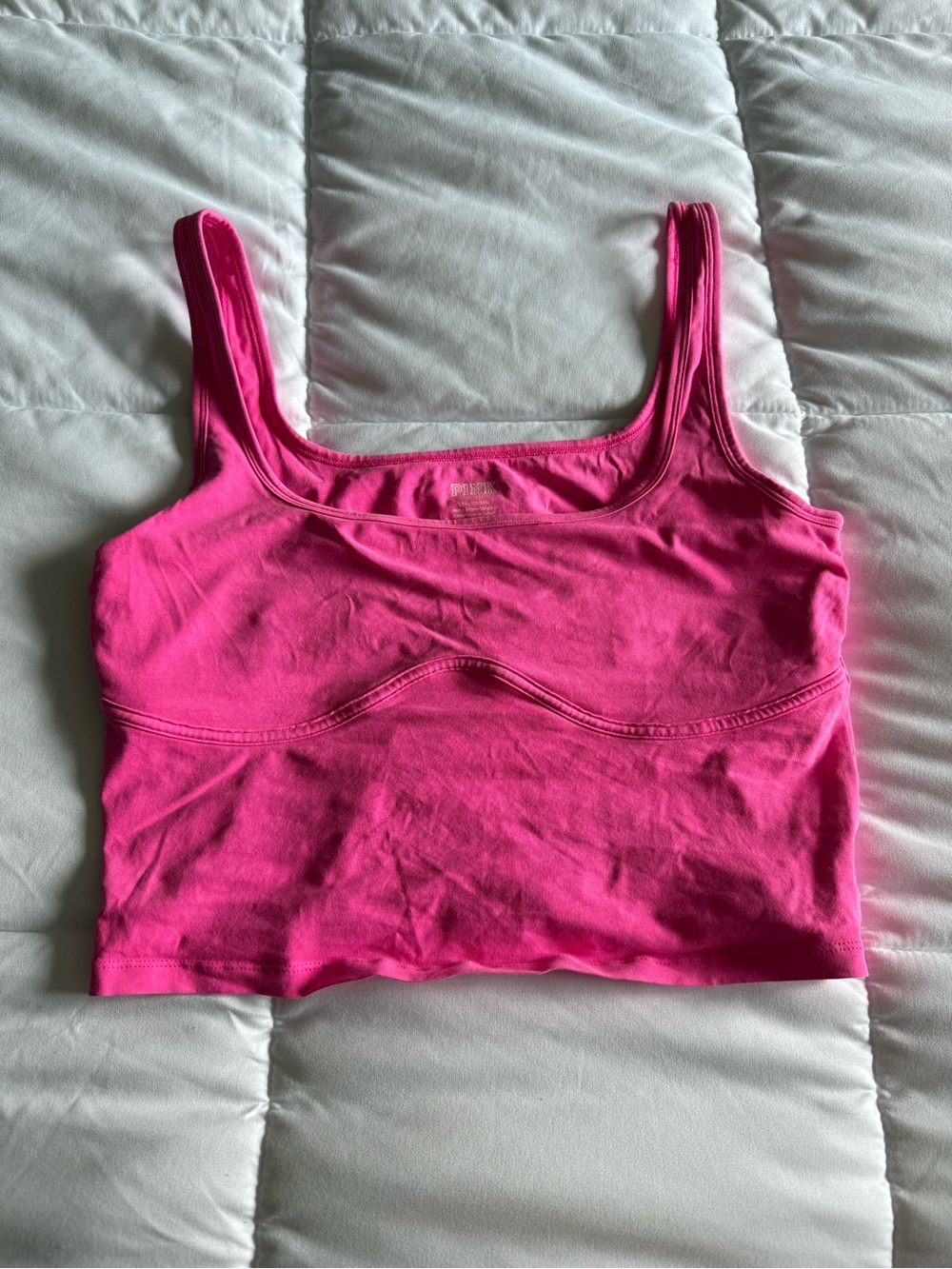 PINK Victoria's Secret Hot Pink Scoop Neck Tank